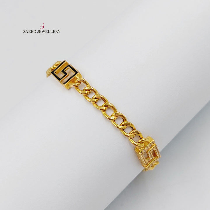 21K Gold Enameled & Zircon Studded Spike Bracelet by Saeed Jewelry - Image 5