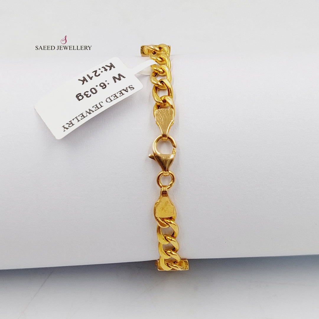 21K Gold Enameled & Zircon Studded Spike Bracelet by Saeed Jewelry - Image 6