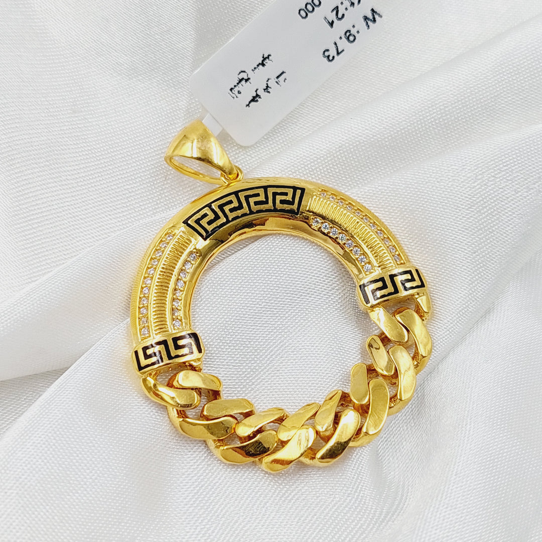 21K Gold Enameled & Zircon Studded Virna Pendant by Saeed Jewelry - Image 2