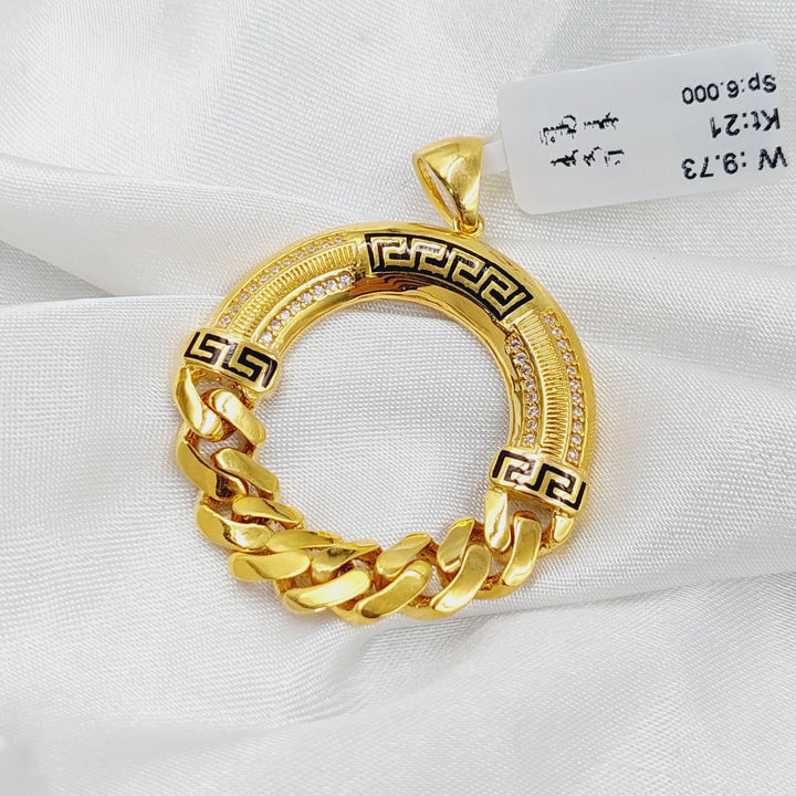 21K Gold Enameled & Zircon Studded Virna Pendant by Saeed Jewelry - Image 3