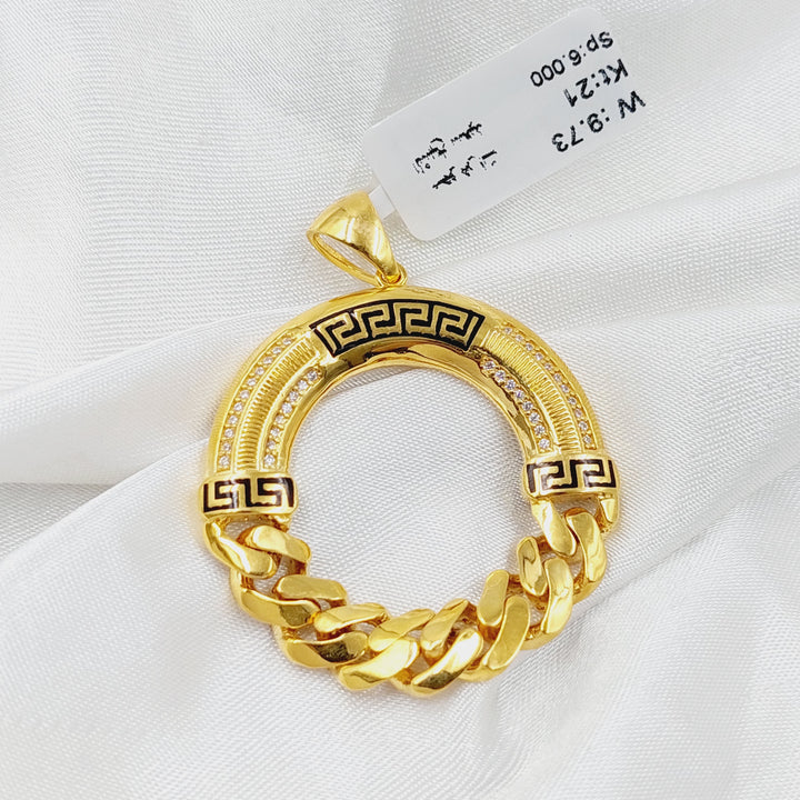 21K Gold Enameled & Zircon Studded Virna Pendant by Saeed Jewelry - Image 1