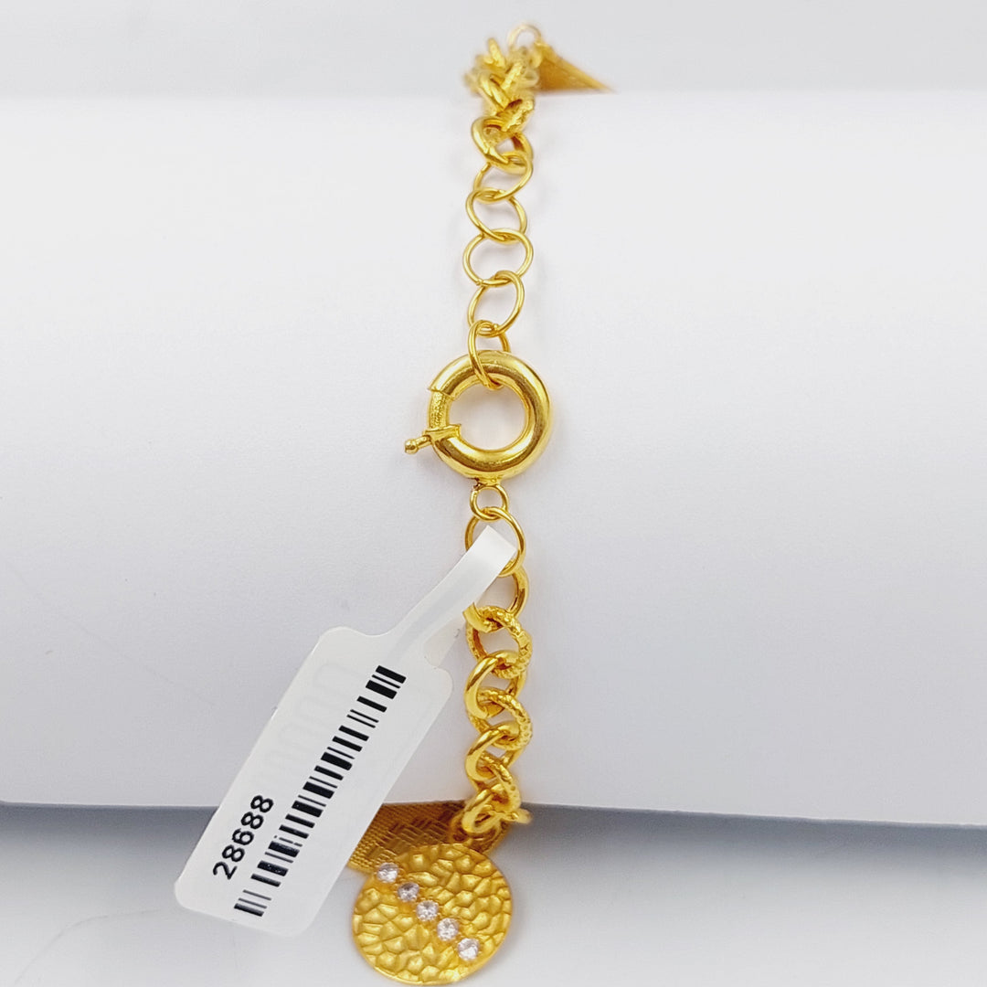 21K Gold Enameled & Zircon Studded Dandash Bracelet by Saeed Jewelry - Image 2