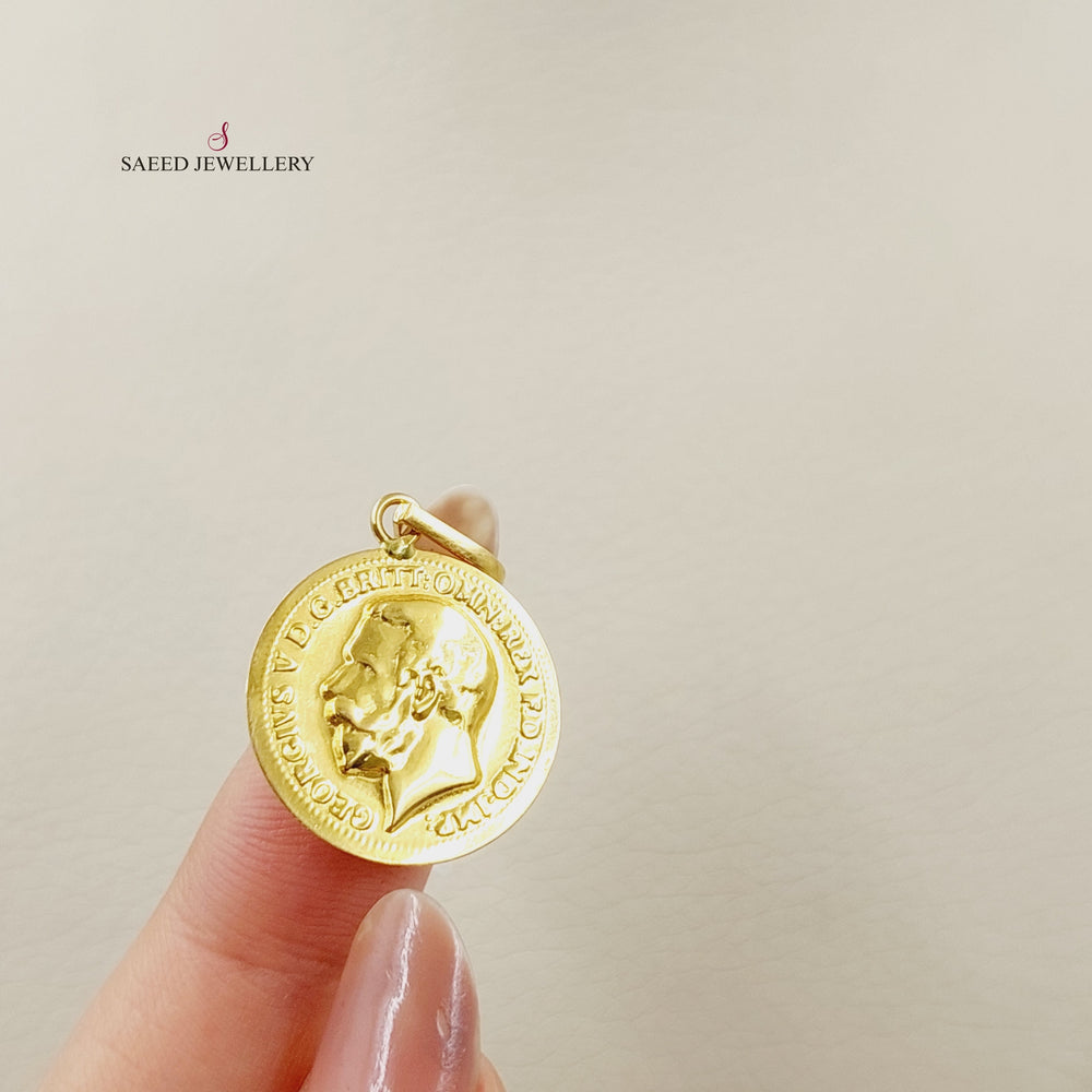 21K Gold English Pendant by Saeed Jewelry - Image 2