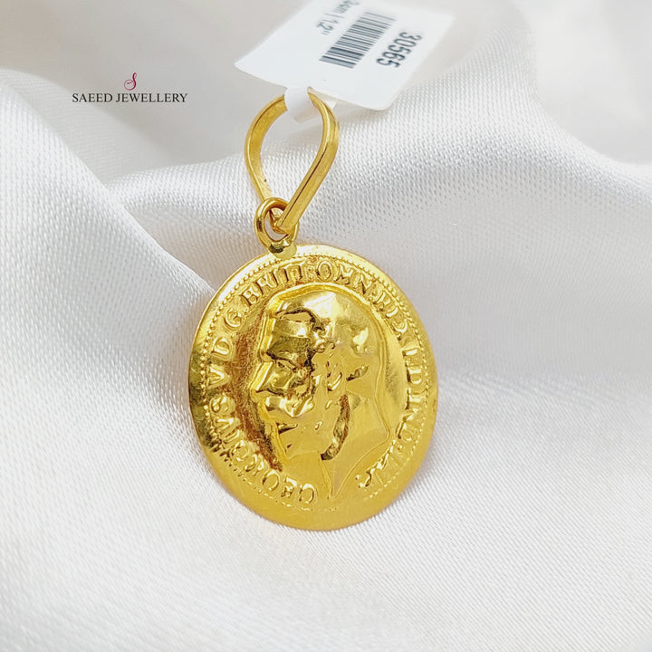 21K Gold English Pendant by Saeed Jewelry - Image 3