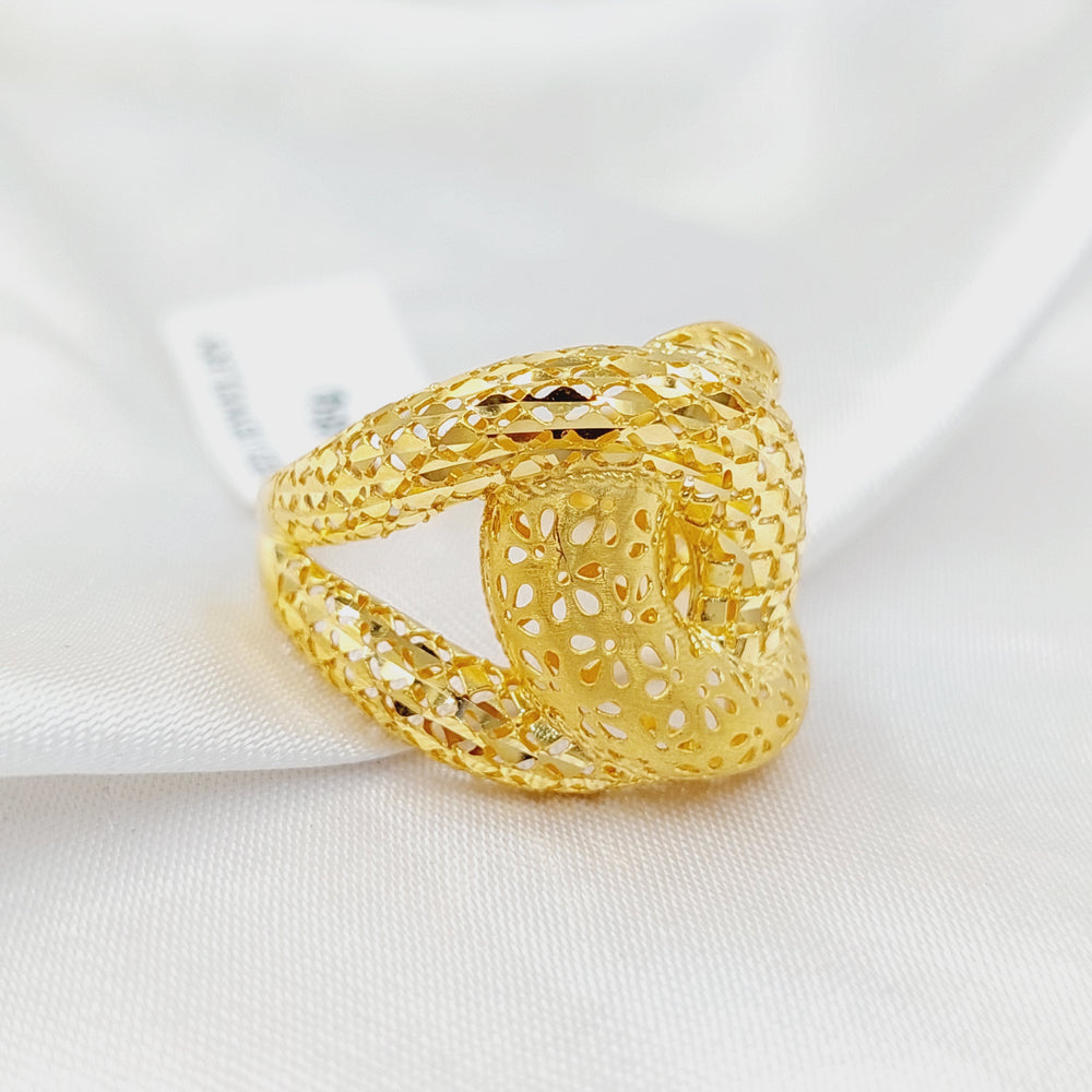 21K Gold Engraved Belt Ring by Saeed Jewelry - Image 2