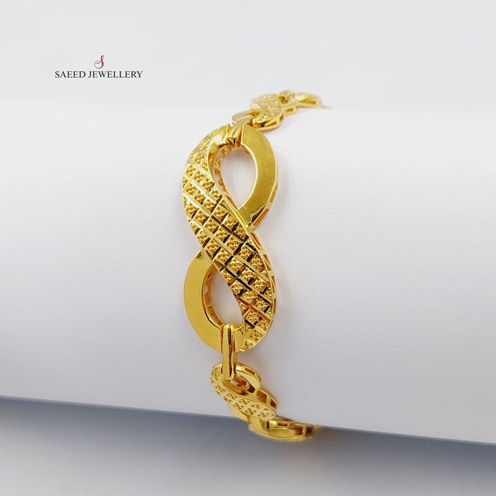 Engraved Infinite Bracelet  Made Of 21K Yellow Gold by Saeed Jewelry-30295