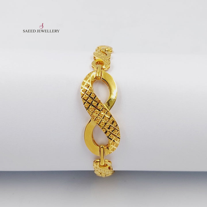 Engraved Infinite Bracelet  Made Of 21K Yellow Gold by Saeed Jewelry-30295