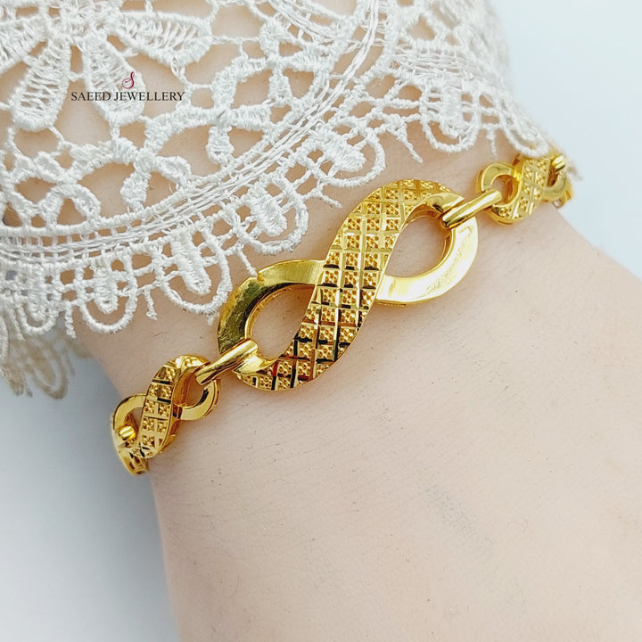 Engraved Infinite Bracelet  Made Of 21K Yellow Gold by Saeed Jewelry-30295