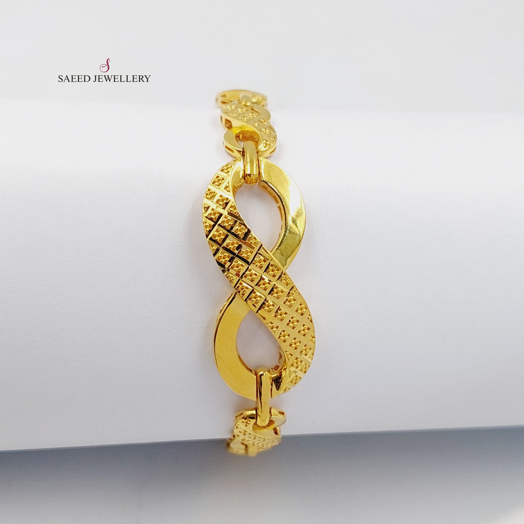 21K Gold Engraved Infinite Bracelet by Saeed Jewelry - Image 1