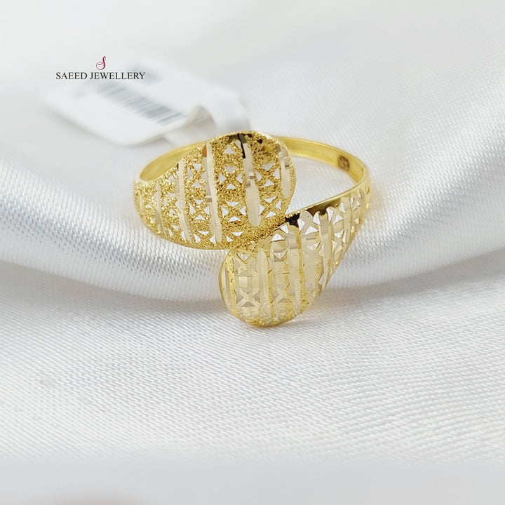 18K Gold Engraved Light Ring by Saeed Jewelry - Image 1