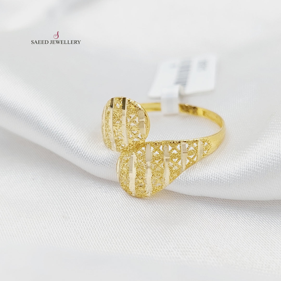 18K Gold Engraved Light Ring by Saeed Jewelry - Image 3