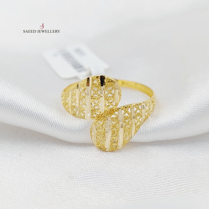 Engraved Light Ring  Made Of 18K Yellow Gold by Saeed Jewelry-30210