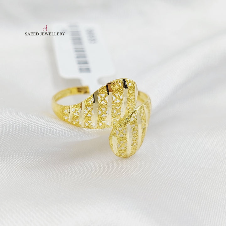 18K Gold Engraved Light Ring by Saeed Jewelry - Image 1