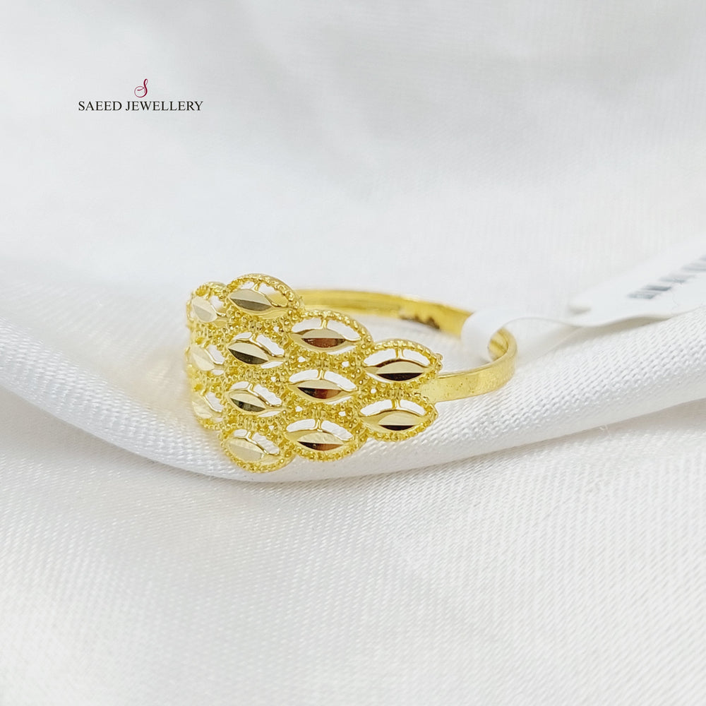 18K Gold Engraved Light Ring by Saeed Jewelry - Image 2