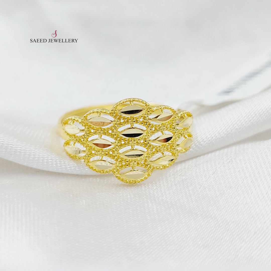 18K Gold Engraved Light Ring by Saeed Jewelry - Image 1