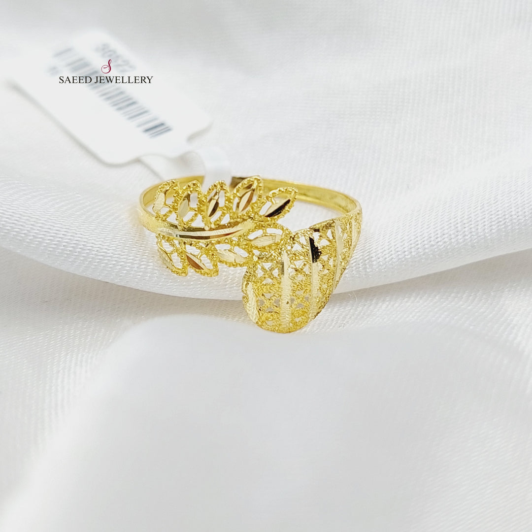 Engraved Light Ring  Made Of 18K Yellow Gold by Saeed Jewelry-30538