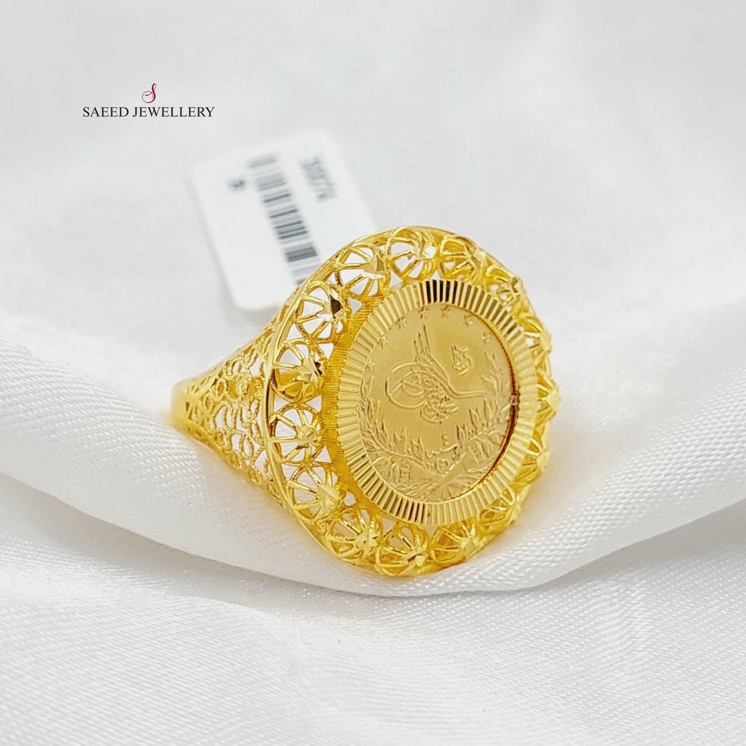 21K Gold Engraved Rashadi Ring by Saeed Jewelry - Image 3