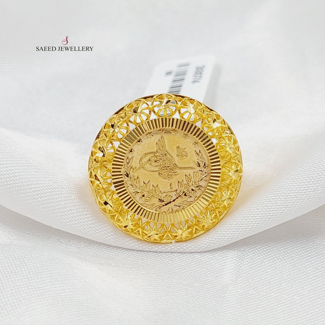 21K Gold Engraved Rashadi Ring by Saeed Jewelry - Image 4