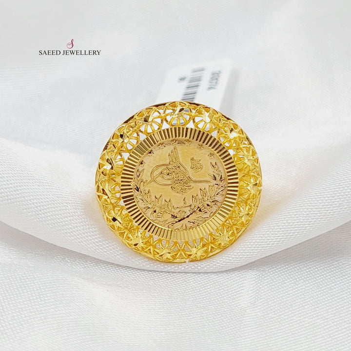 21K Gold Engraved Rashadi Ring by Saeed Jewelry - Image 4