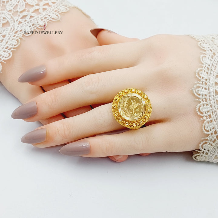 21K Gold Engraved Rashadi Ring by Saeed Jewelry - Image 5