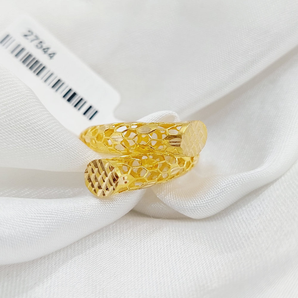 21K Gold Engraved Ring by Saeed Jewelry - Image 2