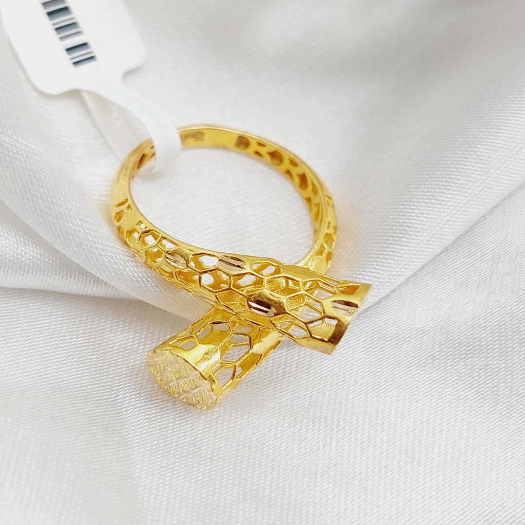 21K Gold Engraved Ring by Saeed Jewelry - Image 5