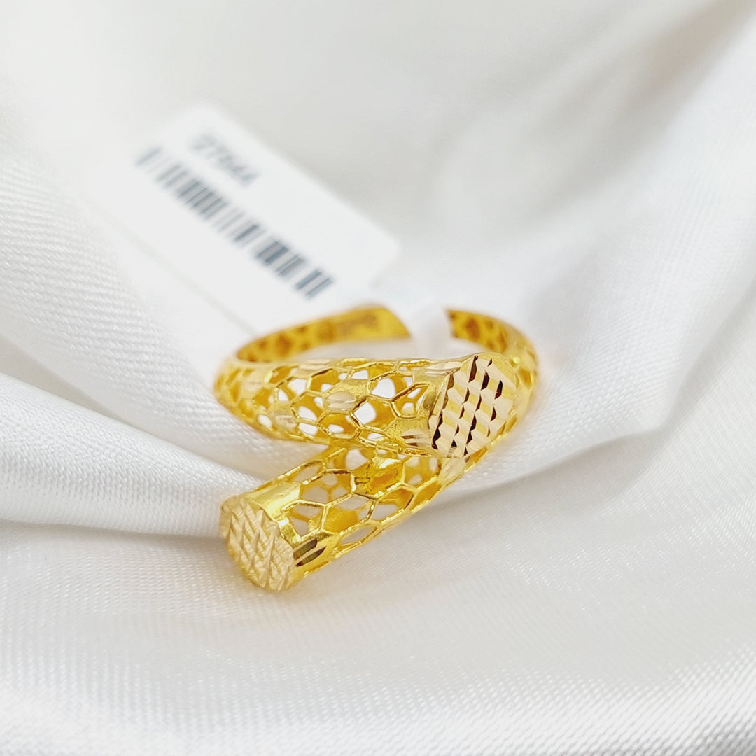 21K Gold Engraved Ring by Saeed Jewelry - Image 6