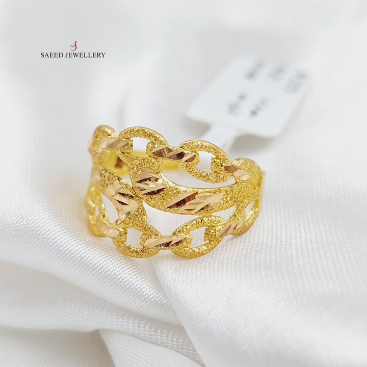 21K Gold Engraved Ring by Saeed Jewelry - Image 2