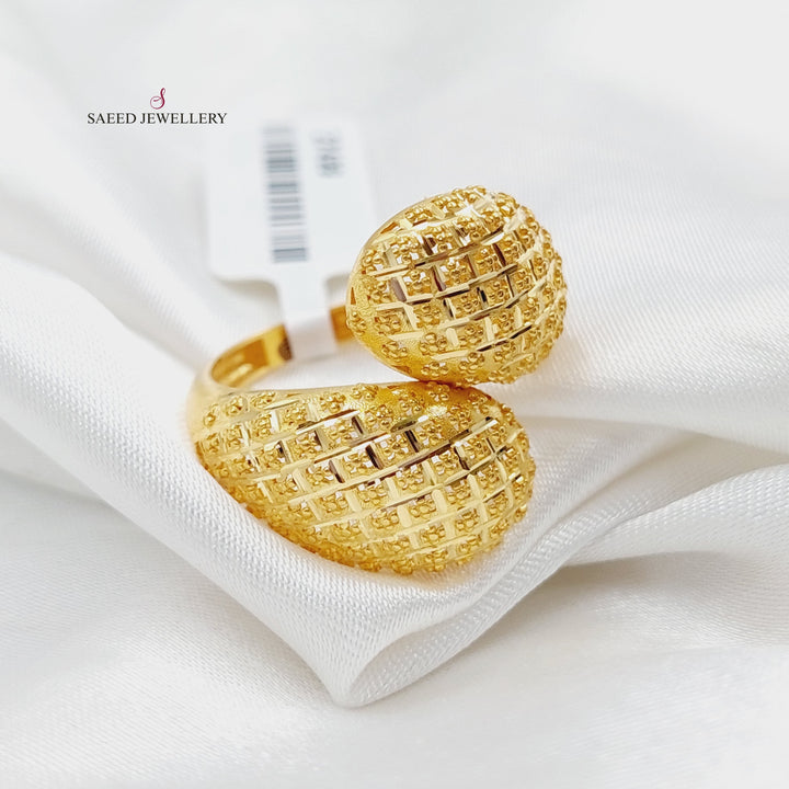 Engraved Ring Made Of 21K Yellow Gold by Saeed Jewelry-27499