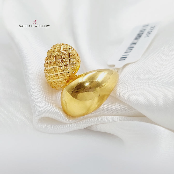 21K Gold Engraved Ring by Saeed Jewelry - Image 3