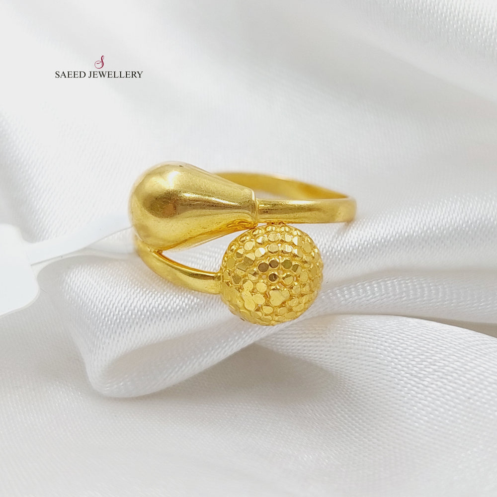 21K Gold Engraved Ring by Saeed Jewelry - Image 2