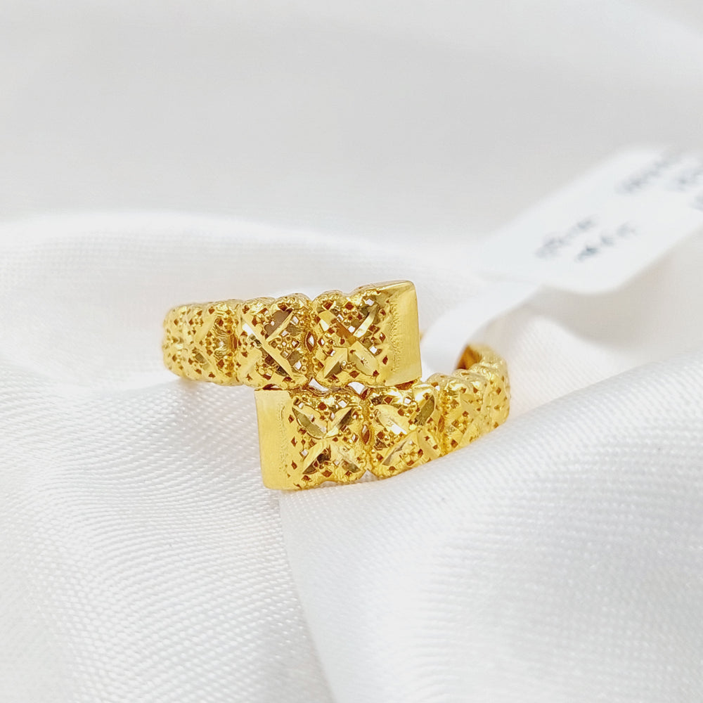 Engraved Ring Made Of 21K Yellow Gold by Saeed Jewelry-27583