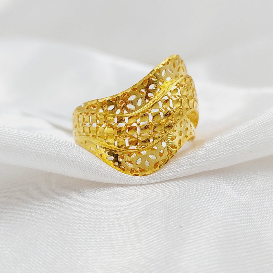 21K Gold Engraved Ring by Saeed Jewelry - Image 3