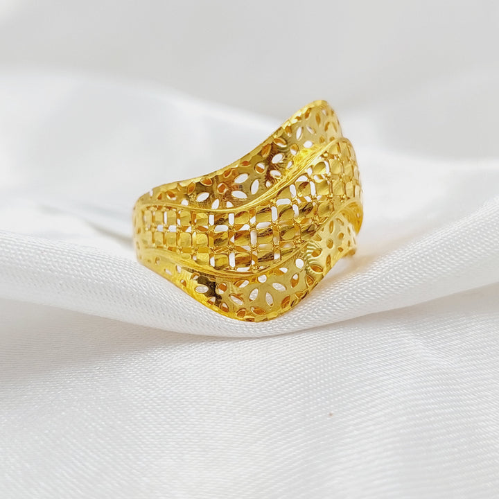 21K Gold Engraved Ring by Saeed Jewelry - Image 3