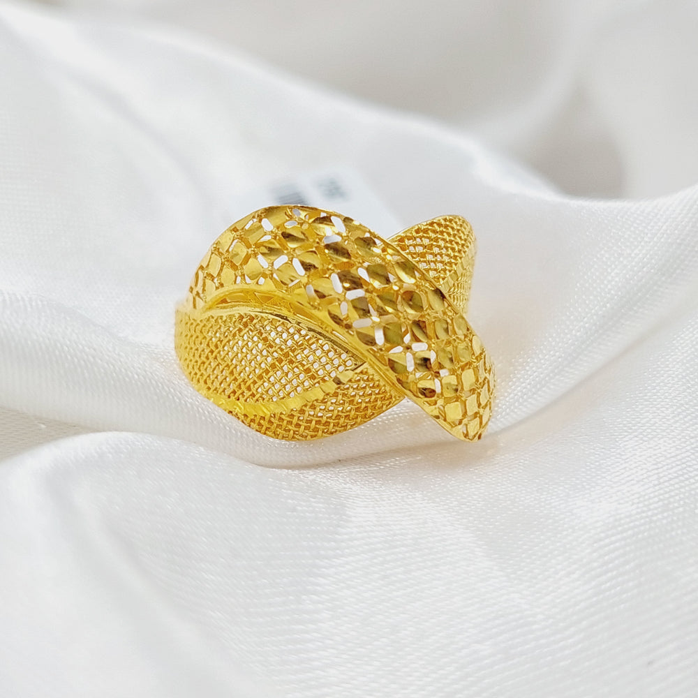 Engraved Ring Made Of 21K Yellow Gold by Saeed Jewelry-27587