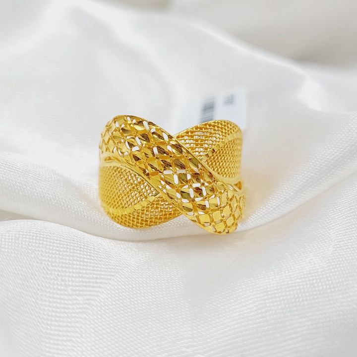 21K Gold Engraved Ring by Saeed Jewelry - Image 4