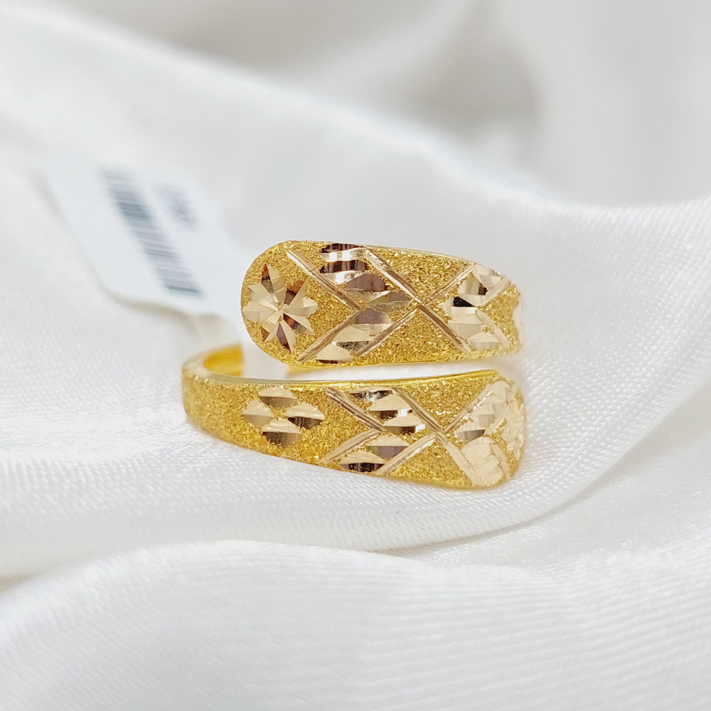 21K Gold Engraved Ring by Saeed Jewelry - Image 2