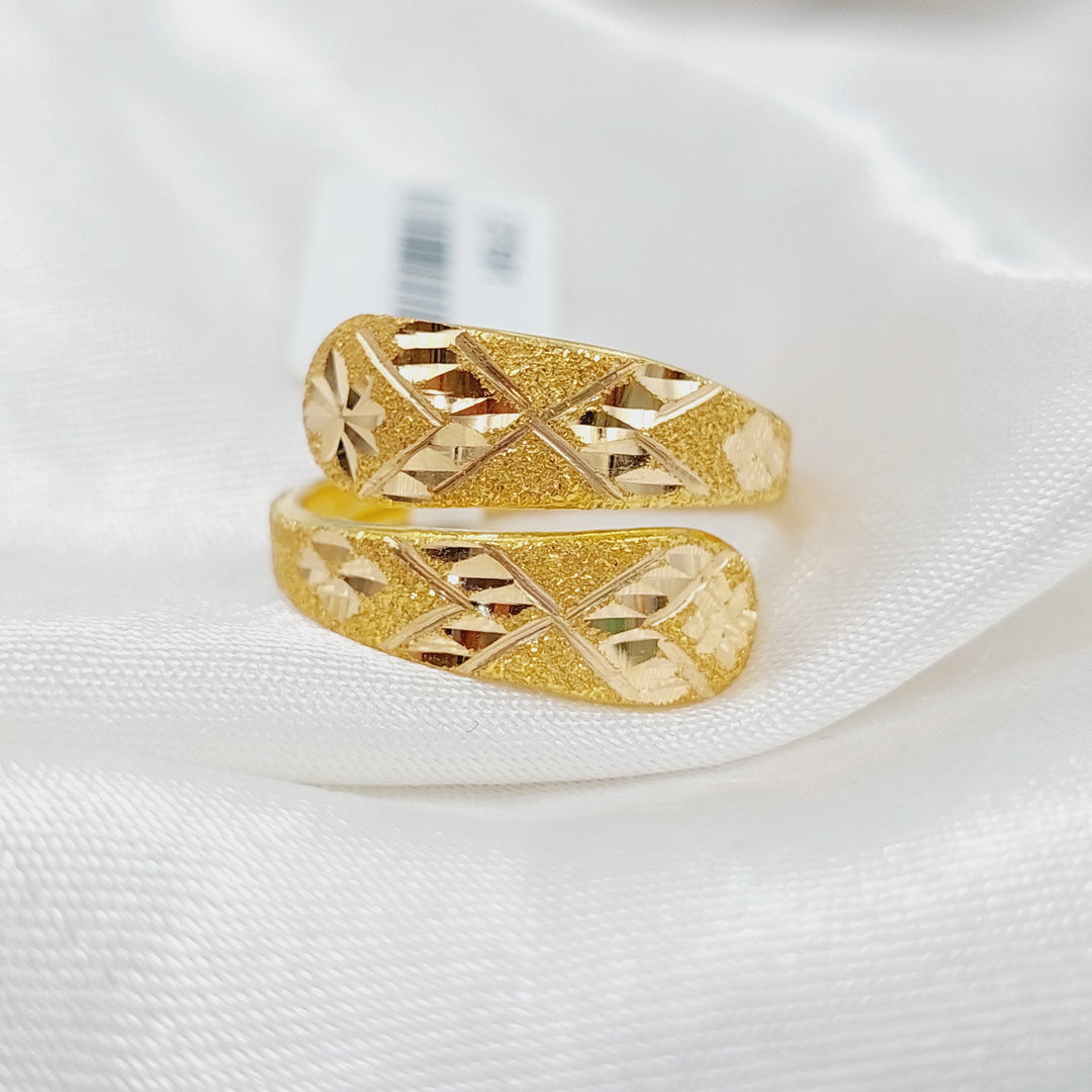 21K Gold Engraved Ring by Saeed Jewelry - Image 5