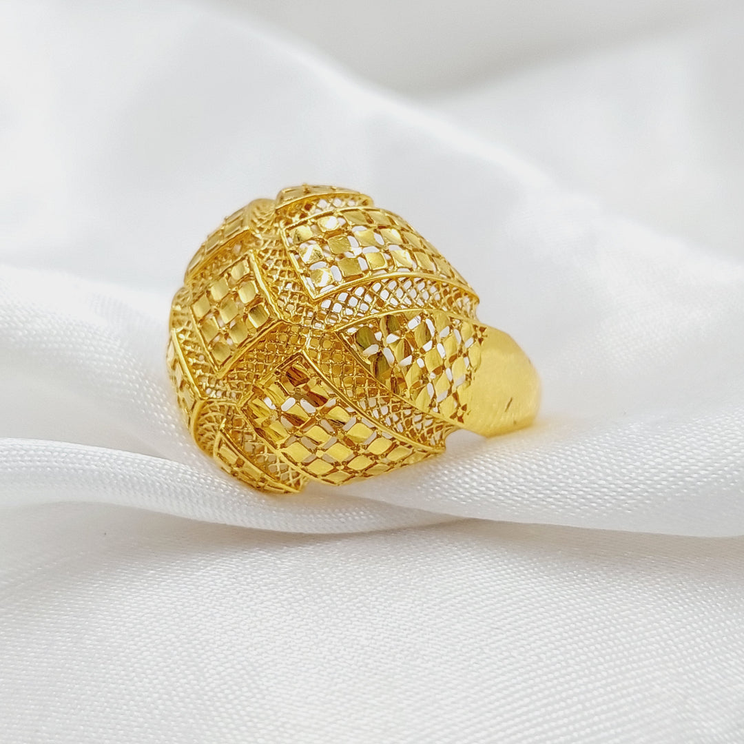 21K Gold Engraved Ring by Saeed Jewelry - Image 3