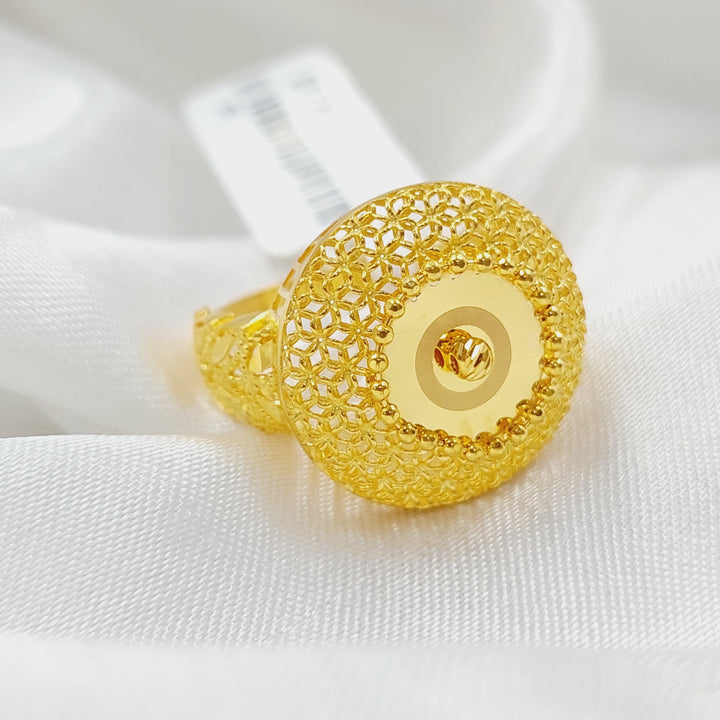 21K Gold Engraved Ring by Saeed Jewelry - Image 2