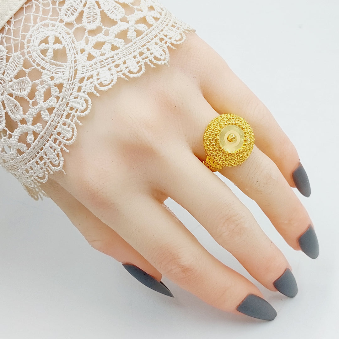 21K Gold Engraved Ring by Saeed Jewelry - Image 4