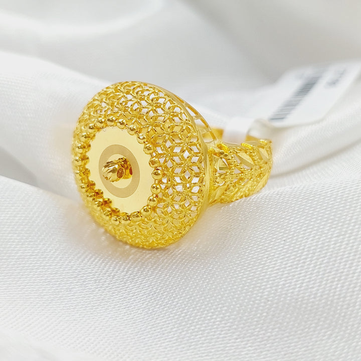 21K Gold Engraved Ring by Saeed Jewelry - Image 1