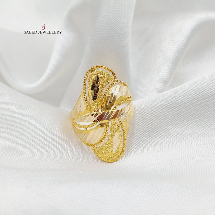 21K Gold Engraved Ring by Saeed Jewelry - Image 1