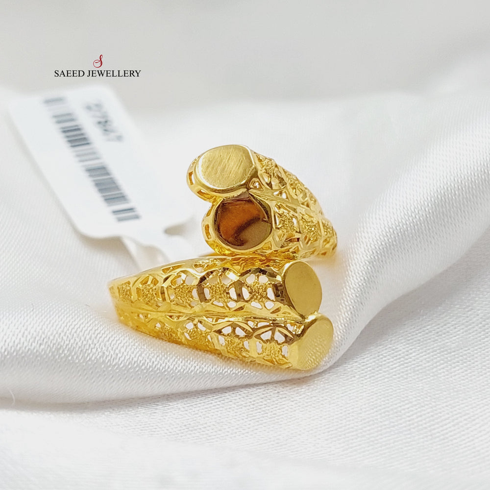 Engraved Ring Made Of 21K Yellow Gold by Saeed Jewelry-27847