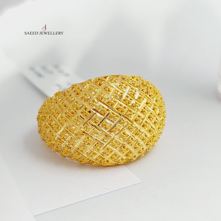 Engraved Ring Made Of 21K Yellow Gold by Saeed Jewelry-27925