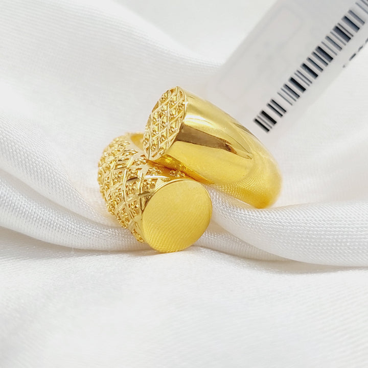 21K Gold Engraved Ring by Saeed Jewelry - Image 4