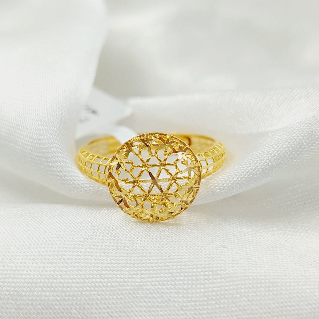 21K Gold Engraved Ring by Saeed Jewelry - Image 4