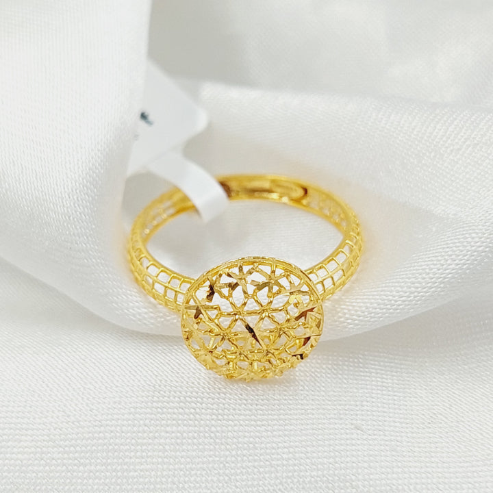 21K Gold Engraved Ring by Saeed Jewelry - Image 5