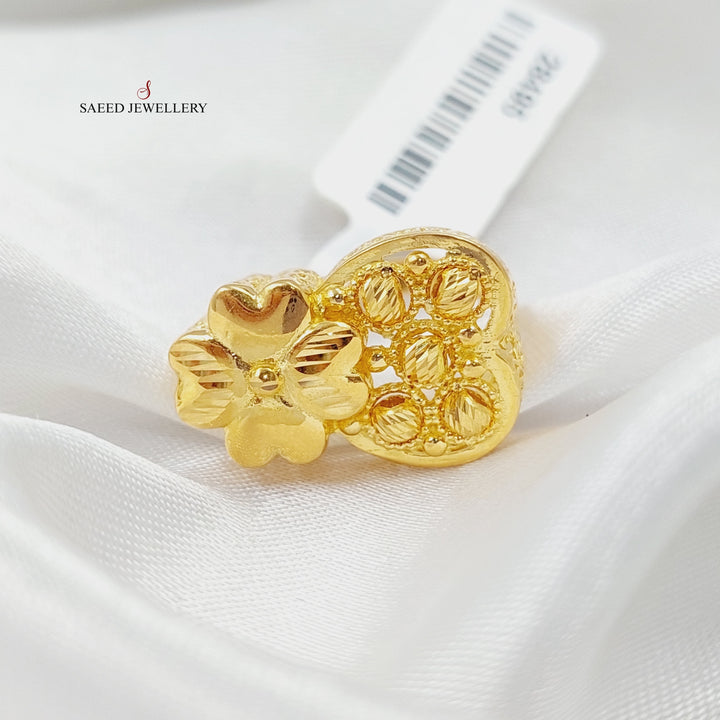 21K Gold Engraved Ring by Saeed Jewelry - Image 2