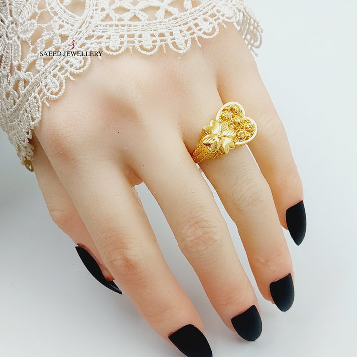 21K Gold Engraved Ring by Saeed Jewelry - Image 4